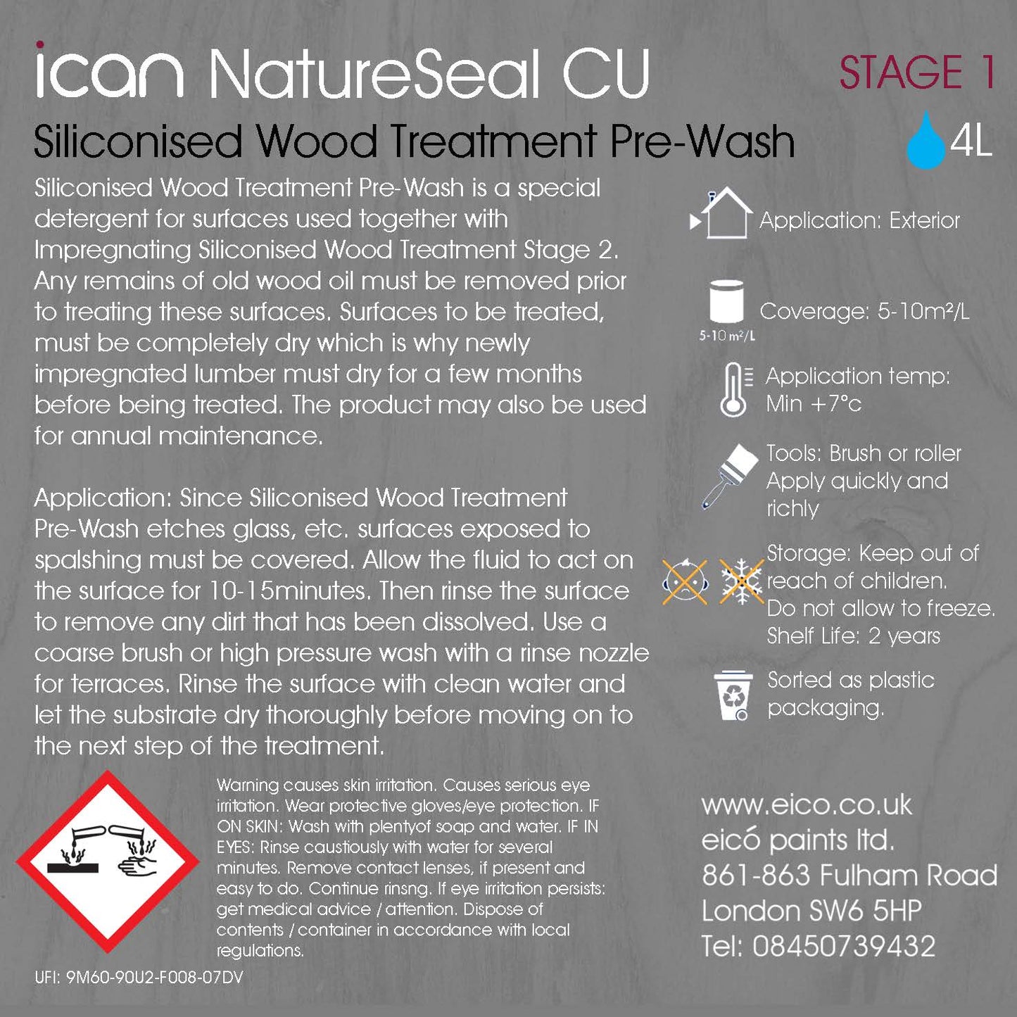 NatureSeal CU Stage 1 Siliconised Wood Treatment pre-wash